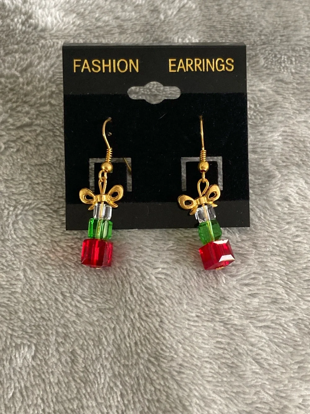 Christmas present beaded earrings
